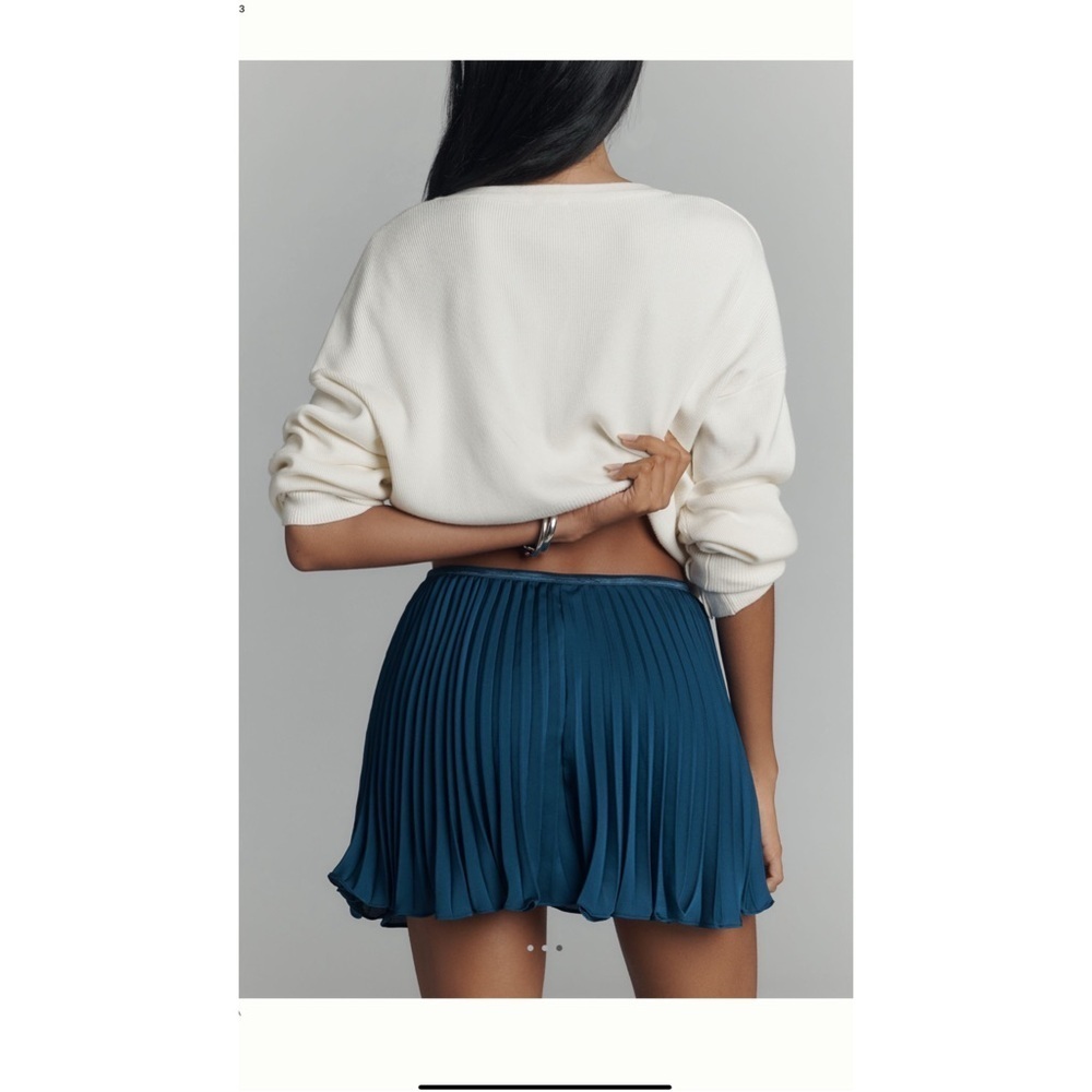 Anthropologie Pleated Skort XS Deep Sea Blue NWT - Picture 10 of 12
